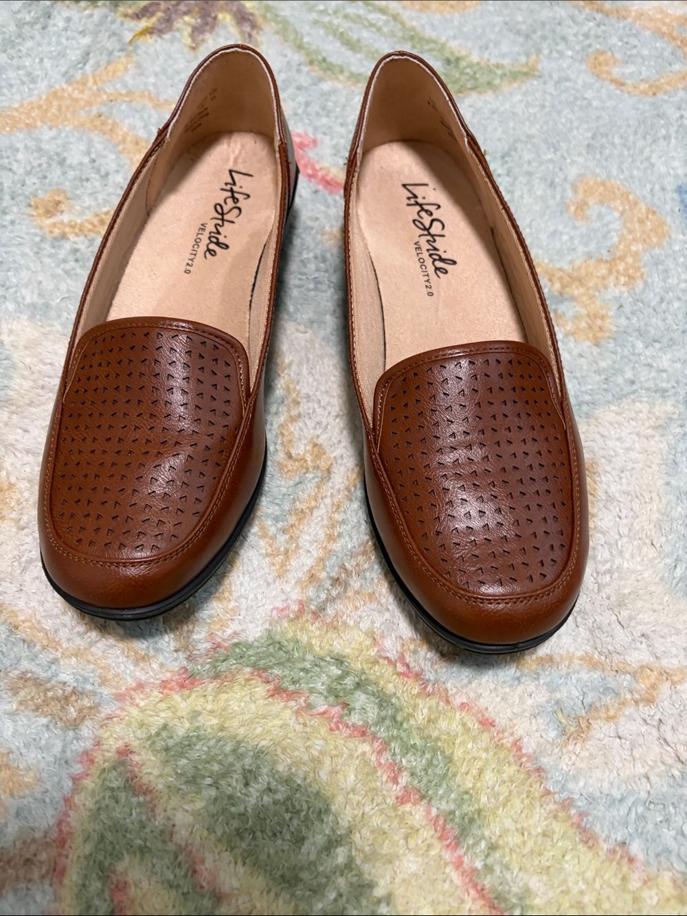 Life Stride Tan/Brown India Slip-On Loafers, Size 8.5W